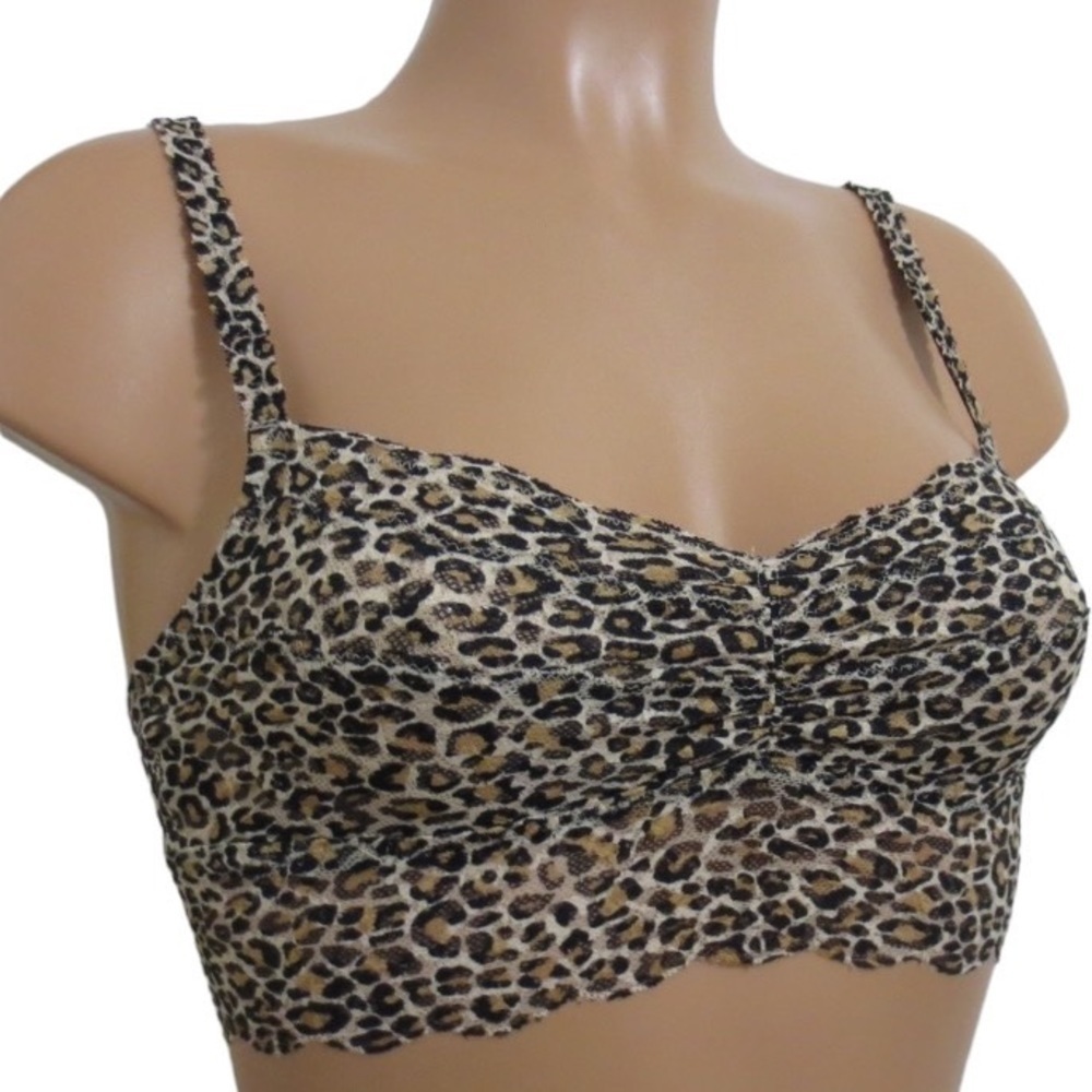 Pink Victoria’s Secret Leopard Lace Bralette Bra M Brown Black Tan